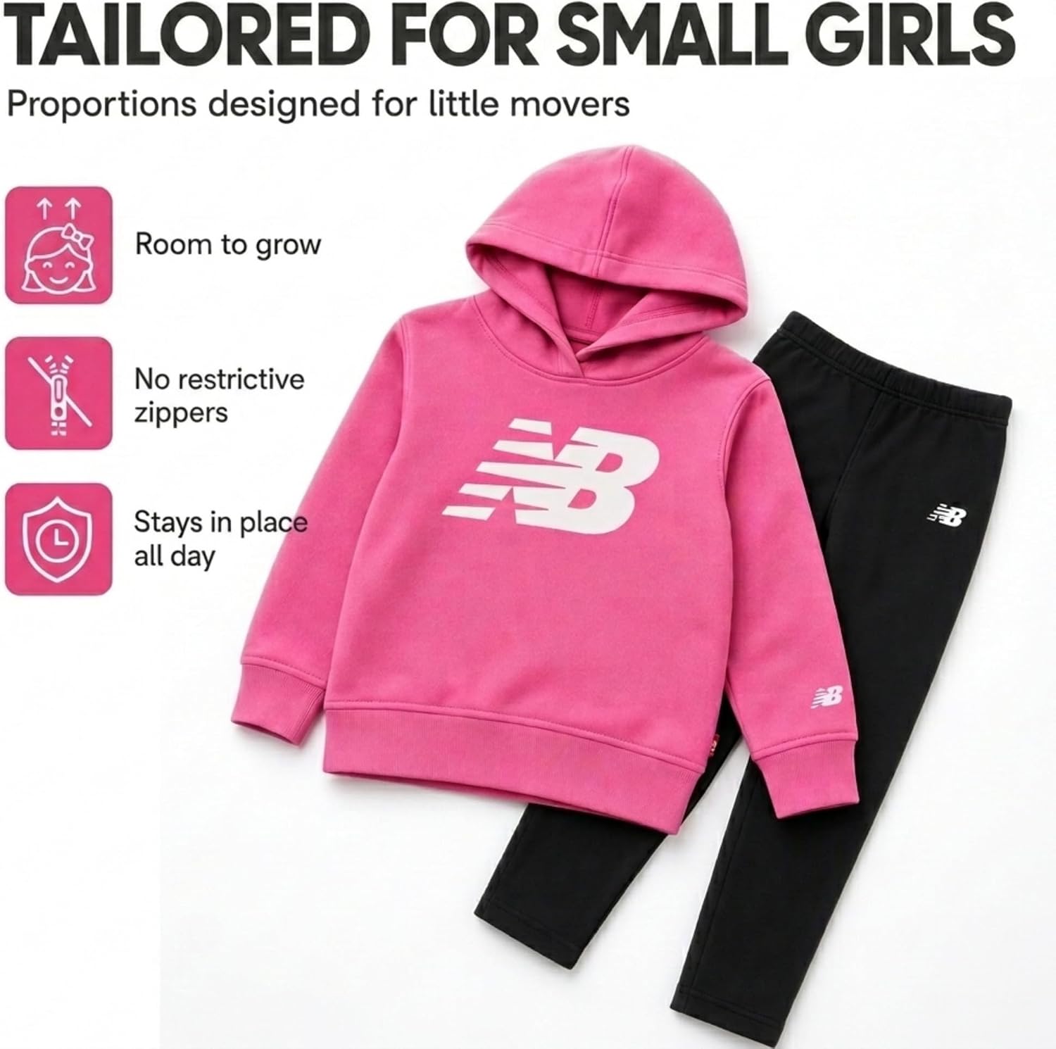 New Balance Small Girls 2-Piece Hoodie & Fleece-Lined Legging Set