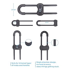 QT BABY Baby Proofing Cabinet Locks | Adjustable U Shaped Baby Safety Latches for Drawers, Fridge, Closet |Modern Baby Proofing Cabinet Lock with Extra Secure Lock Buttons (Pack of 8)