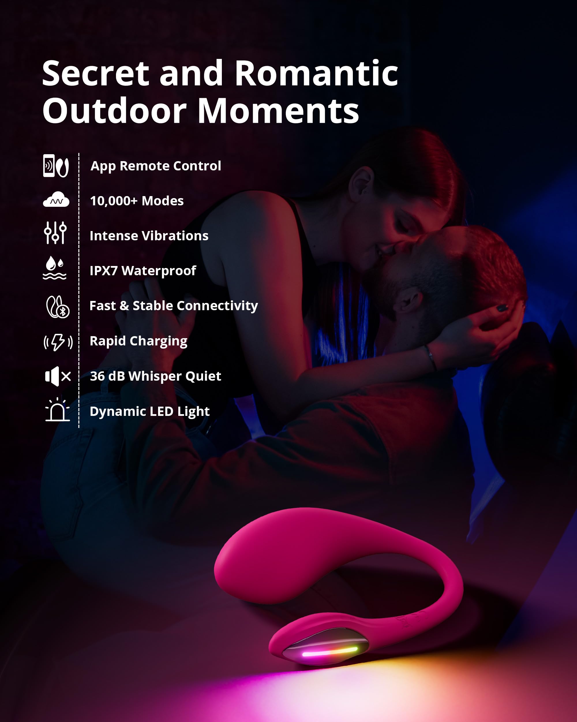 LOVENSE Pack Duo : Lush 4 Uovo Vibrante Connesso + Domi 2 Massaggiatore Wand Potente - Sex Toys per Donne e Coppie
