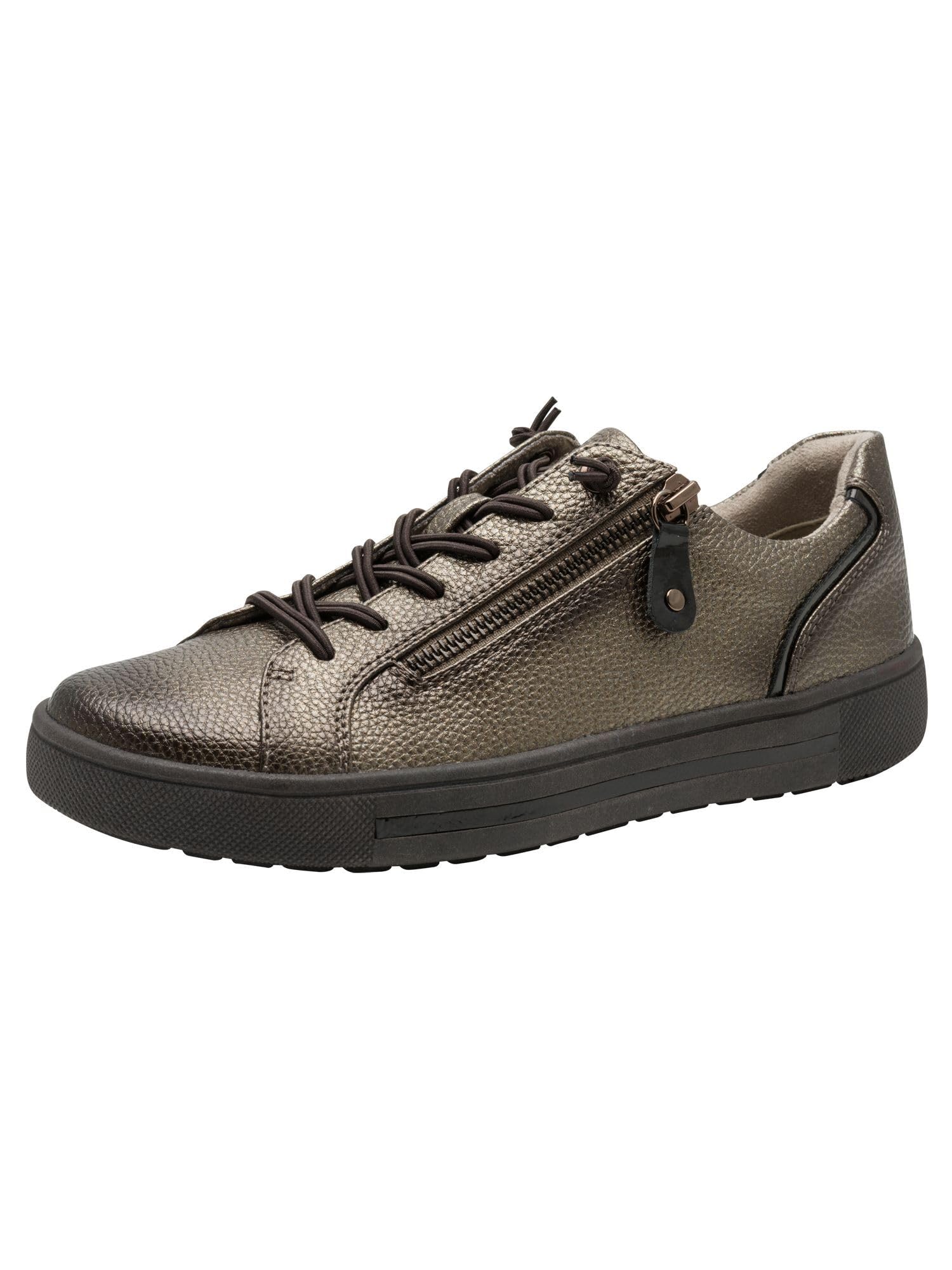 Jana Women’s Flat Sneakers with Zip Vegan, Bronze, 6 UK
