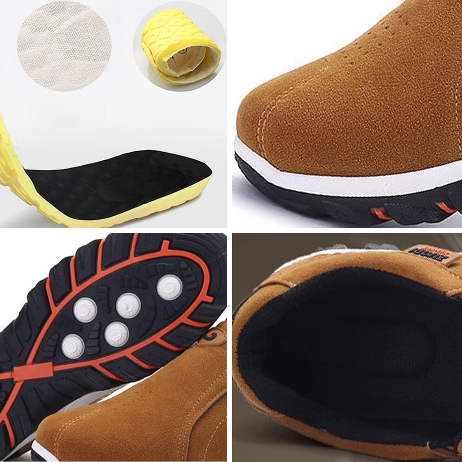 Chaussures De Marche Orthopédiques pour Hommes, Chaussures Orthopédiques Confortables à Enfiler avec Soutien De La Voûte Plantaire, Chaussures à Enfiler Rembourrées (Noir,44)