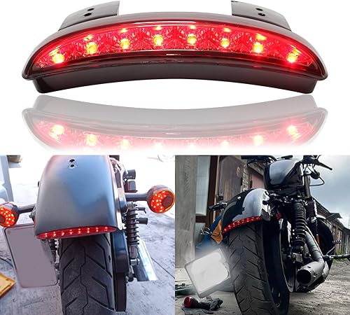 MISS MOLY Señales de Giro LED Rojas para Motocicleta Luz Trasera Cafe Racer Parachoques Trasero Borde Freno