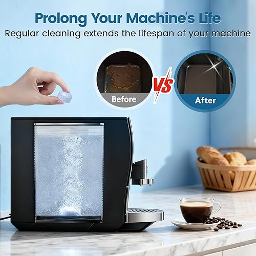 Miniatura 6 de 24 tabletas de limpieza para máquina de café compatibles con máquinas automáticas Jura para centros de café, limpieza de alta eficiencia y vida útil