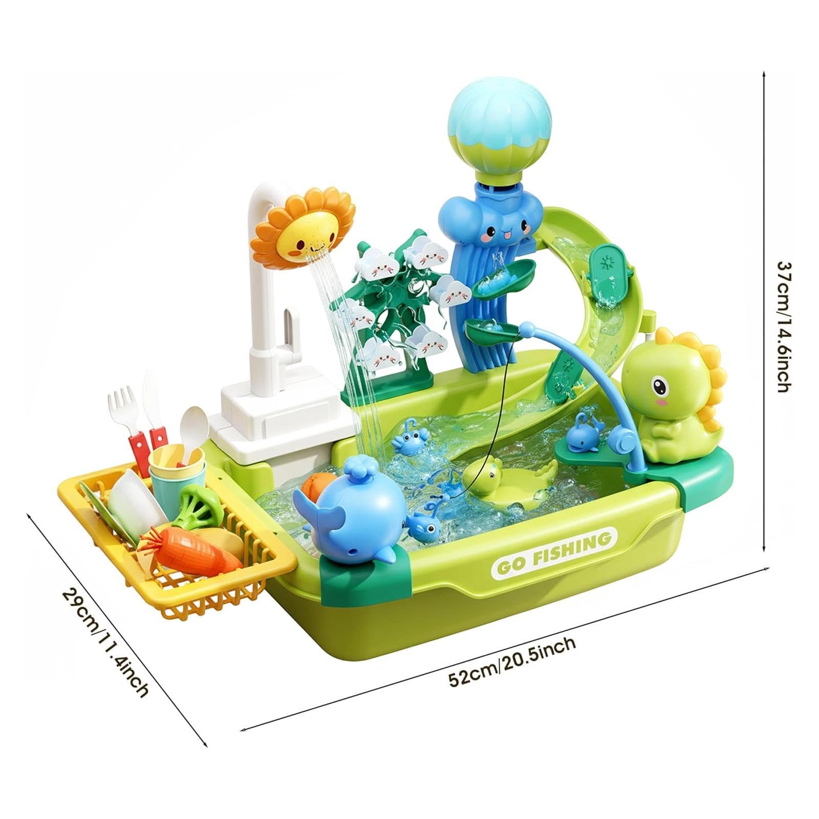 Lavello Giocattolo con Acqua Corrente Elettrico Imitazione | Giocattoli da Cucina Per Ragazzi In Età Prescolare Cortile Spiaggia Campeggio Asilo Casa Bagno Camera Giochi Vacanze