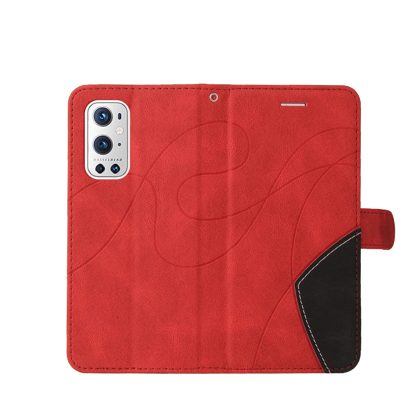 Custodia A Portafoglio Con Supporto Per OnePlus 9 Pro - Pelle PU Rossa Con Slot Per Carte E Chiusura Magnetica