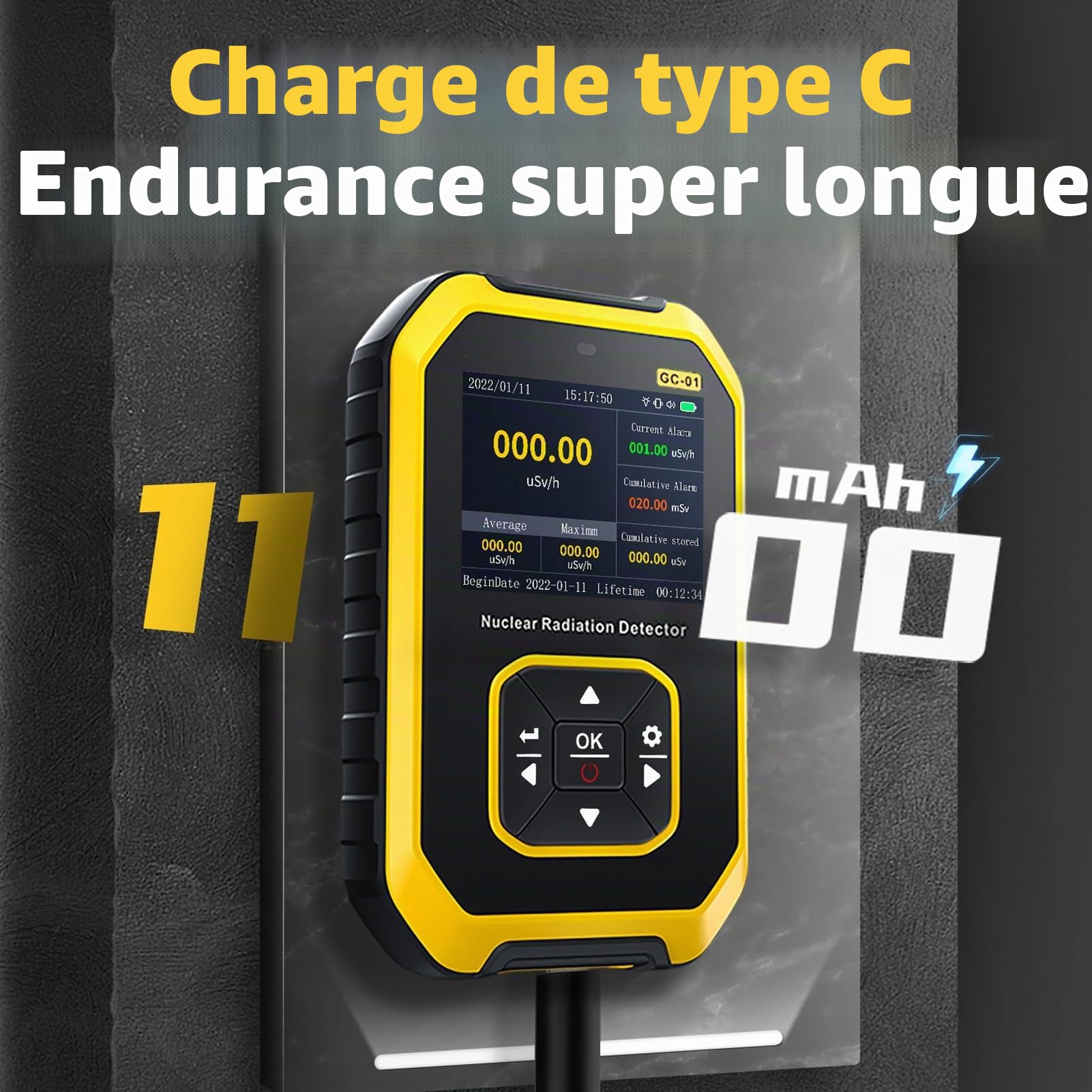 Compteur Geiger β γ X Ray Surveillance en Temps Réel Compteur de Détection Audioactif Numérique pour Carrelage en Marbre