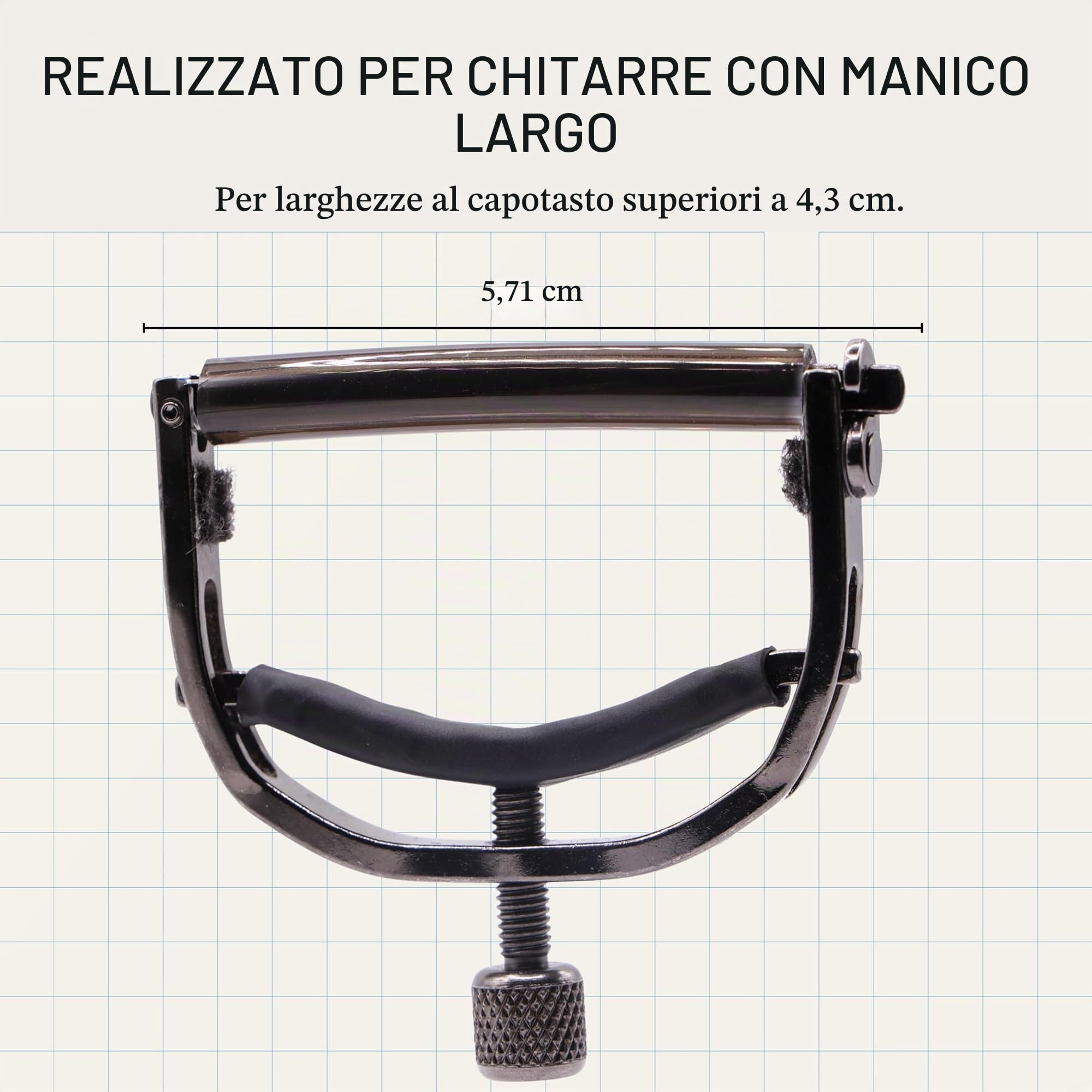 Paige™ »Original Capo P-6E-Wide« Capotasto per Chitarra Acustica - 6-Corde - Finitura: Ebano