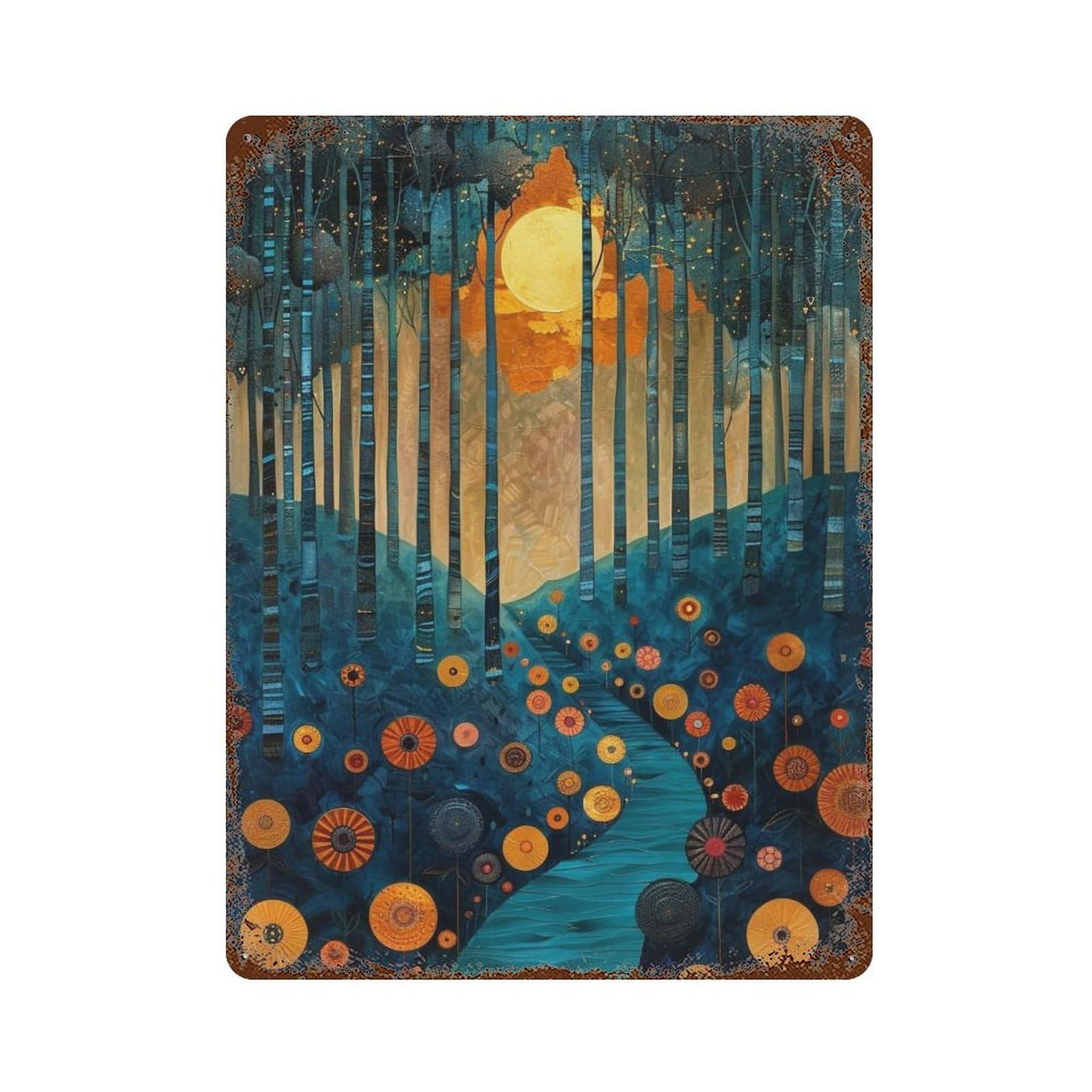 YHGERTKU Aureate Woodlands 02 Wall Art Retro Iron Vintage Metal Tin Sign Poster Modern Decor for Living Rooms Gift 40x30cm