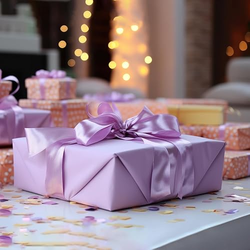 Miniatura 4 de CHRORINE 120 hojas de papel de seda morado lila, papel de seda para envolver regalos, a granel para manualidades, manualidades, cumpleaños, día de