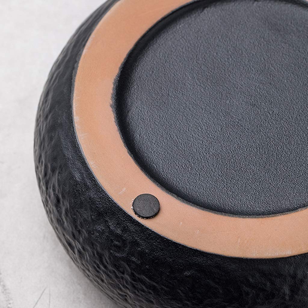 Posacenere da Fumo/Posacenere Tavolo in Ceramica Rotondo for sigari, portacenere for Fumatori, for Uso Interno o Esterno, Decorazione, Regalo, posacenere Nero/posacenere ，Posacenere(Black)