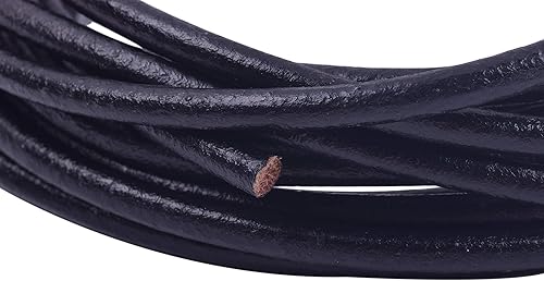 Miniatura 10 de KONMAY 1 rollo de 25 yardas de cuerda de piel auténticacuerda de pielpara hacer joyas, manualidades, Blanco perla metalizada., 1.5mm