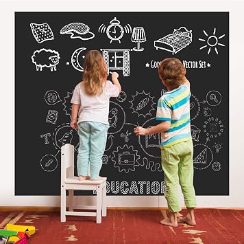 Chalkboard Wall Sticker Wall Decal Blackboard Wallpaper Large Chalkboard Contact Paper Roll KDG Self Adhesive DIY Reusable Erasable Stickers