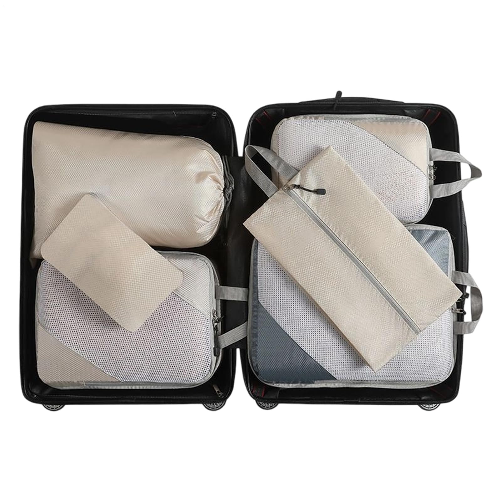 Bolsas de compresión para viaje y organizador de maleta de 6 piezas para ropa y equipaje