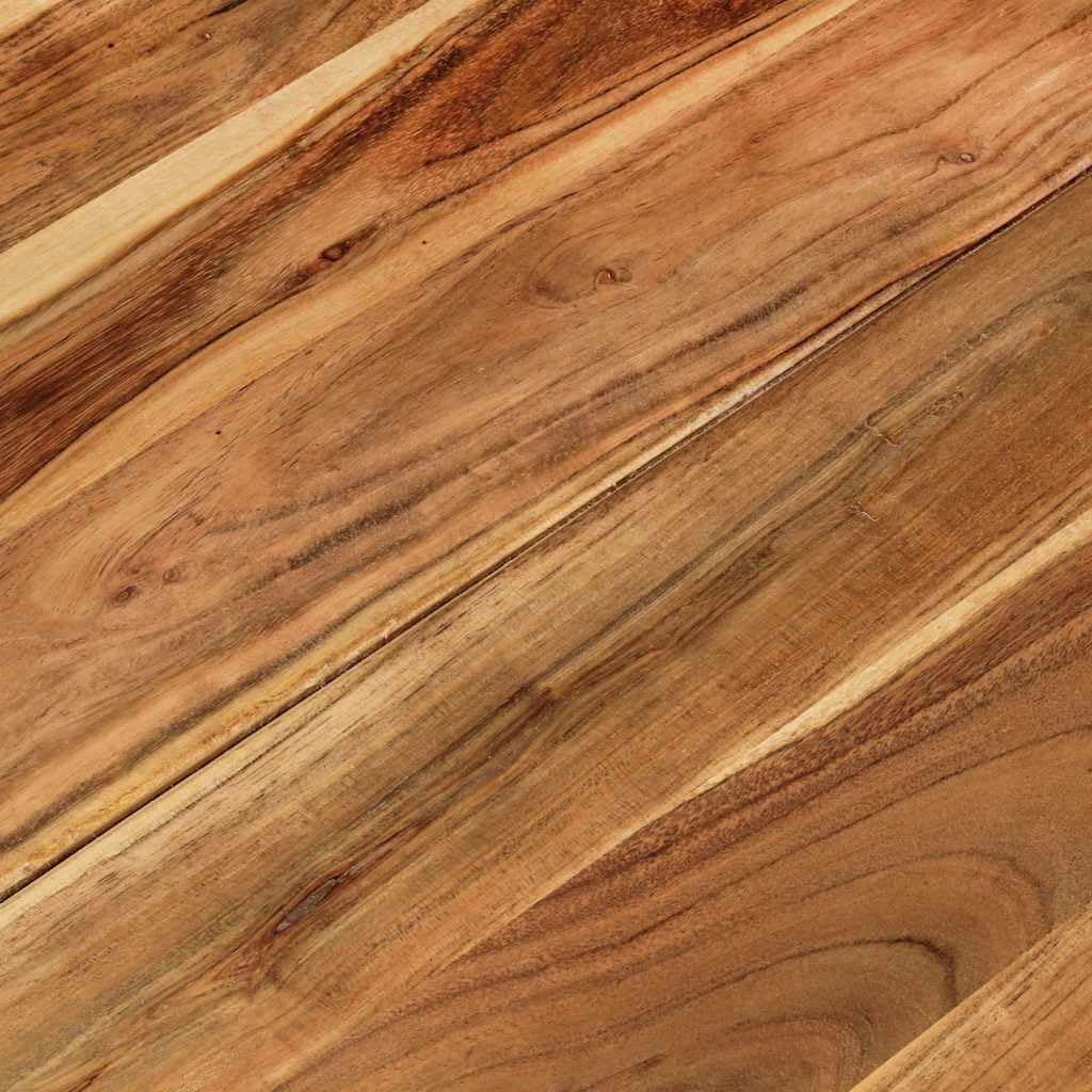 2 tavolini da salotto in legno massiccio di acacia, con struttura in ferro verniciato a polvere, salvaspazio, per soggiorno, ufficio, lounge, design vintage industriale scandinavo