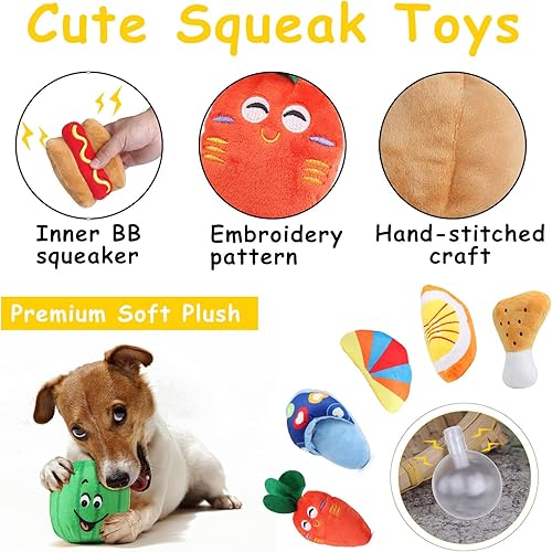 Miniatura 5 de Juguetes para cachorros, paquete de 15 unidades para perros pequeños, juguetes masticables para morder para perros, juguetes chirriantes de felpa