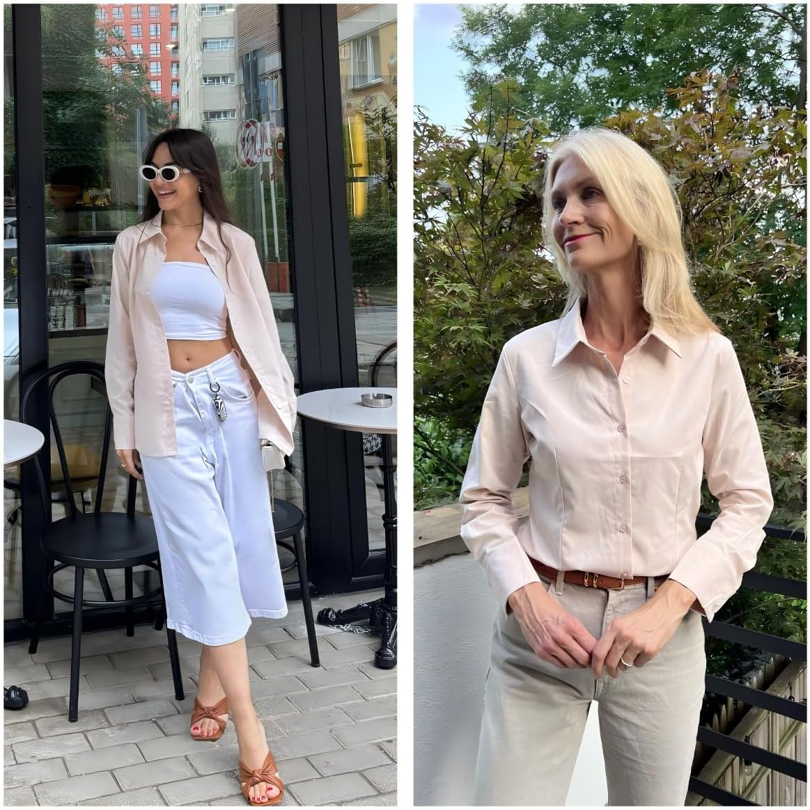 HOTOUCH Women's Button Down Shirts Long Sleeve Dress Shirt Slim Fitted Work Tops Collared Dressy Casual Business Blouses - Image 7