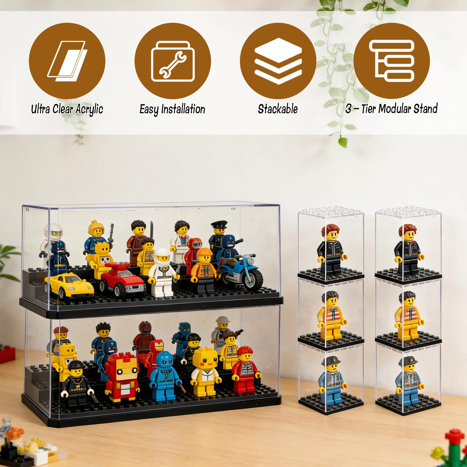 Amazon.co.jp: AIHSUMC ミニフィギュア用ディスプレイケース 8個パック
