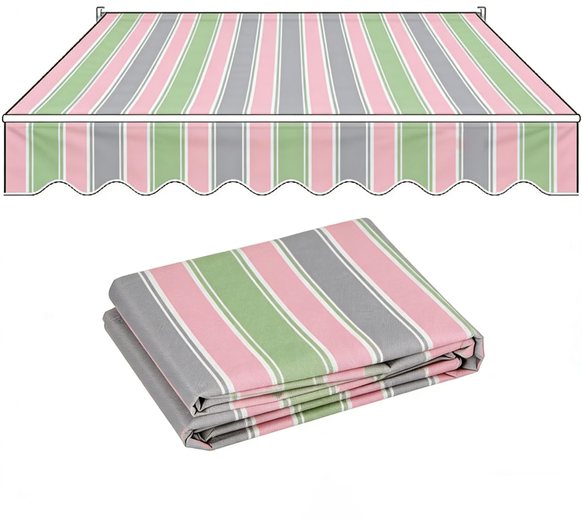 Toile de remplacement pour store banne rétractable 2.5x2.1m | Rénovation tissu anti-UV portes-fenêtres