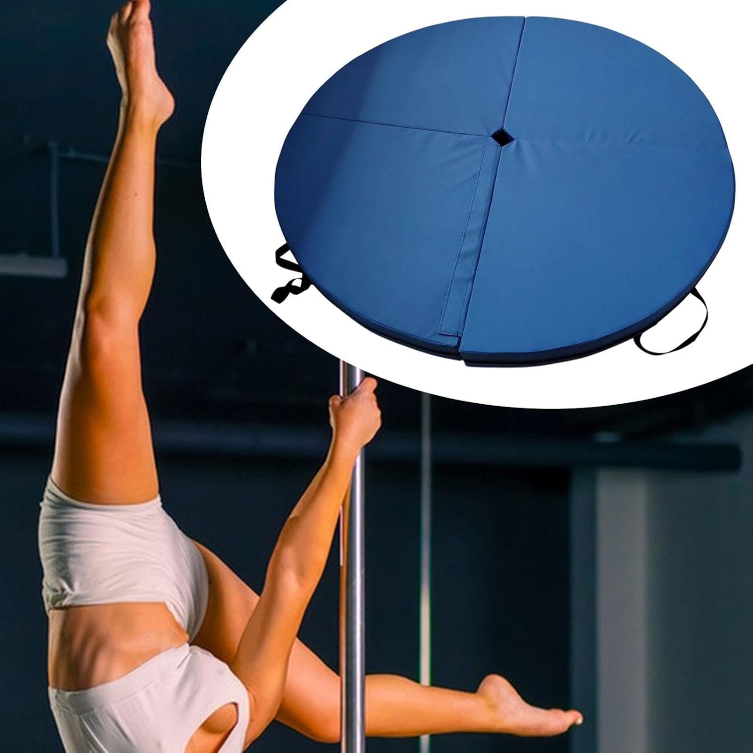 Pole Dance Crash Mat Cushion w/Handles Folded Pad Protective for Exercise Sports Gymnastics Pole Dance Training