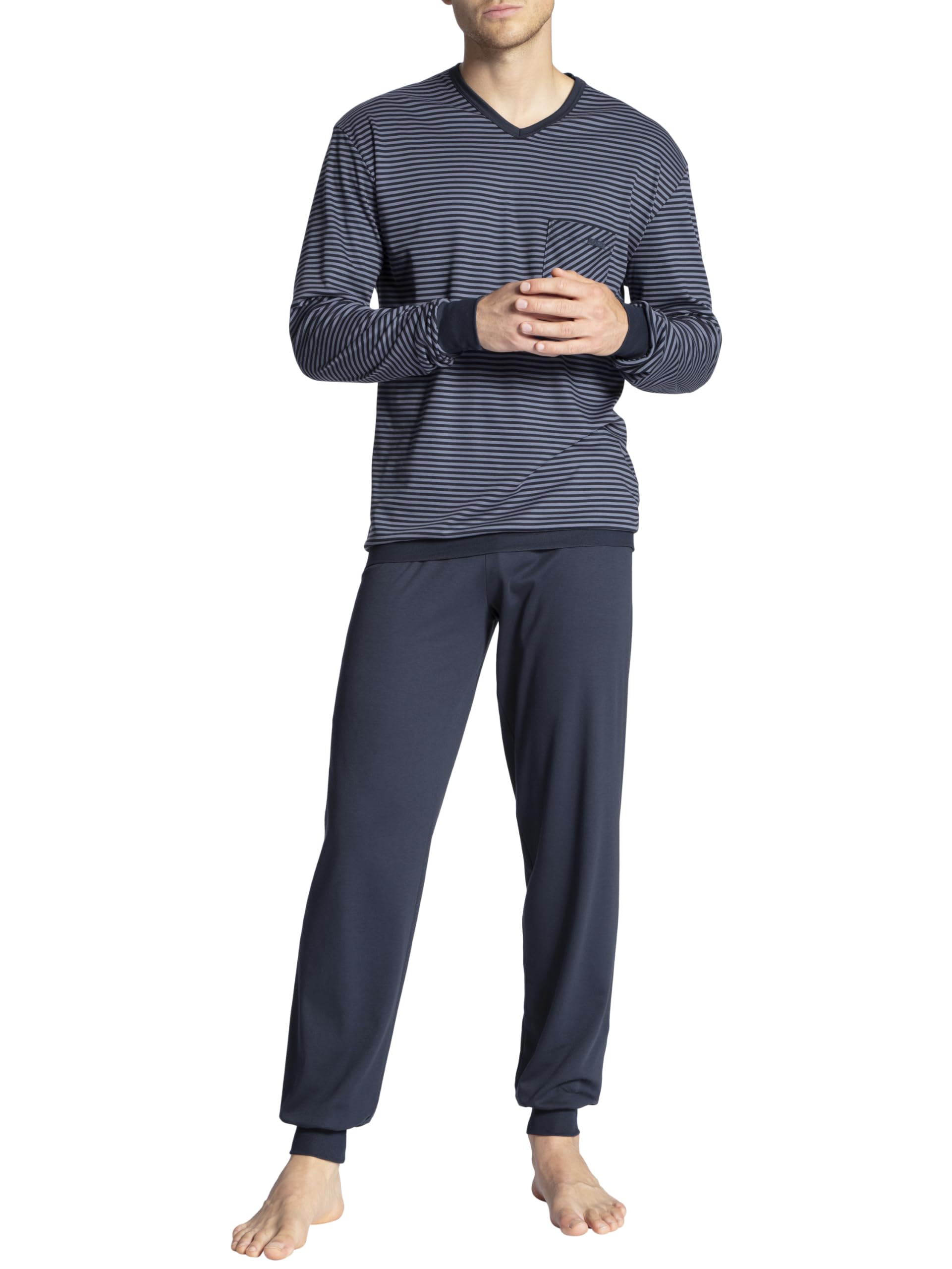 Calida Men's Relax Streamline Pyjama Set Not Applicable, Blue (dark sapphire 479), Small