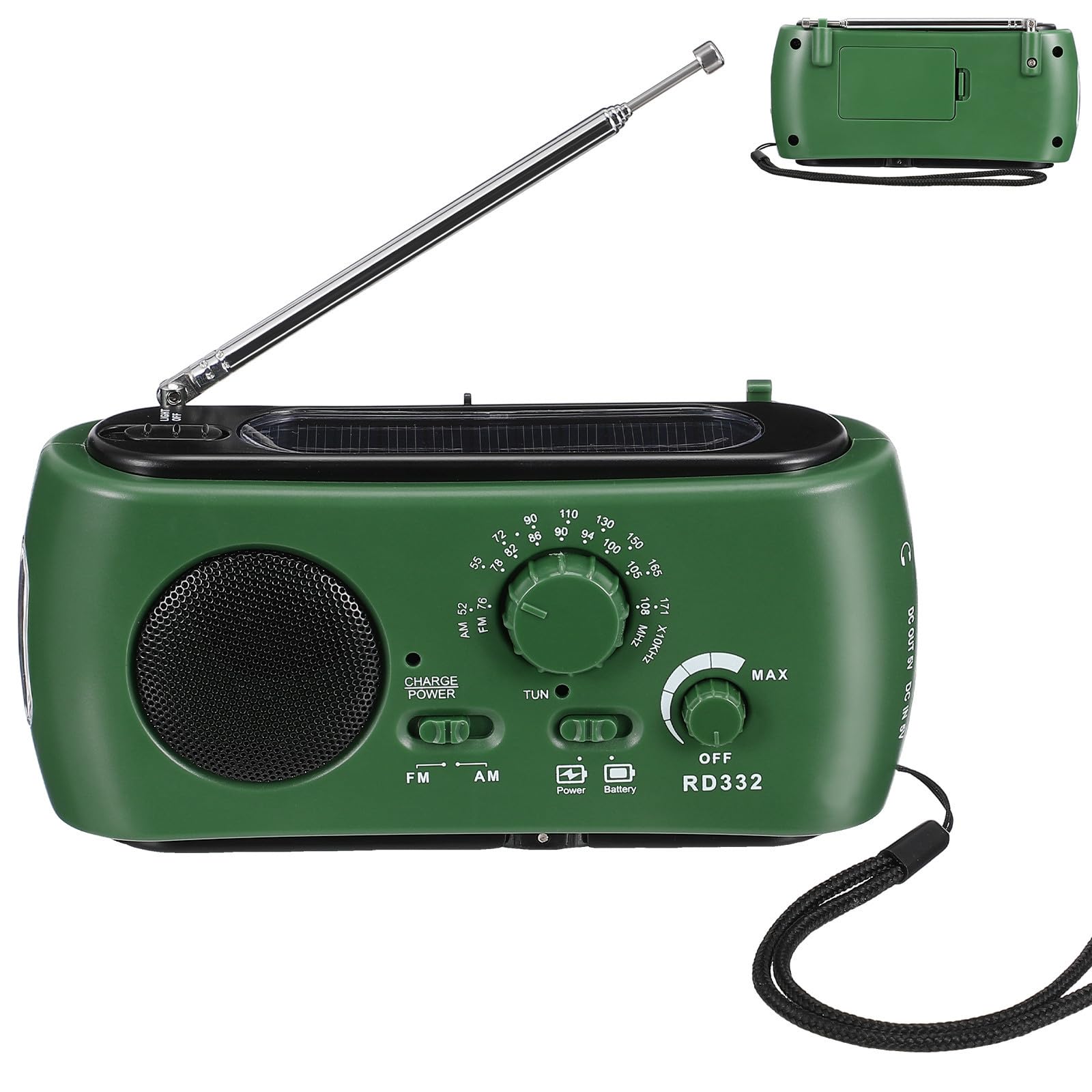 Radio de emergencia familiar para apagones con jack de audio 8