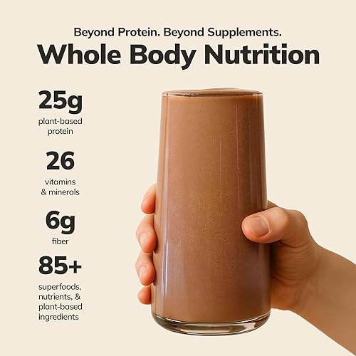 Miniatura 3 de KaChava Polvo de Proteína Vegana con Sabor a Chocolate  Batido de Reemplazo de Comida Completa a Base de Plantas con Más de 85 Superalimentos e