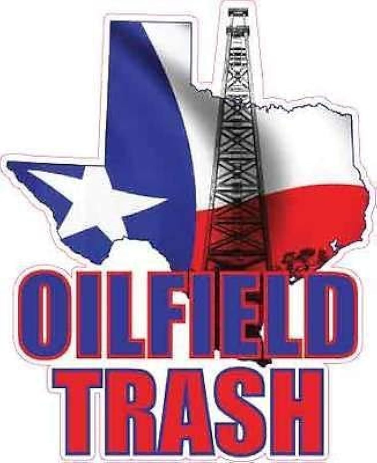 4pcs Cool Oilfield Trash Texas Hard Hat Sticker | Texas Flag Decal USA