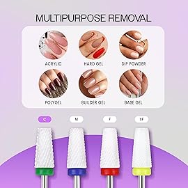 PANA Tapered Barrel Ceramic Bit 3/32 Shank Size - (Ceramic, Coarse Grit) - Fast remove Acrylic or Hard Gel Nail Drill Bit for Manicure Pedicure Salon Professional or Beginner