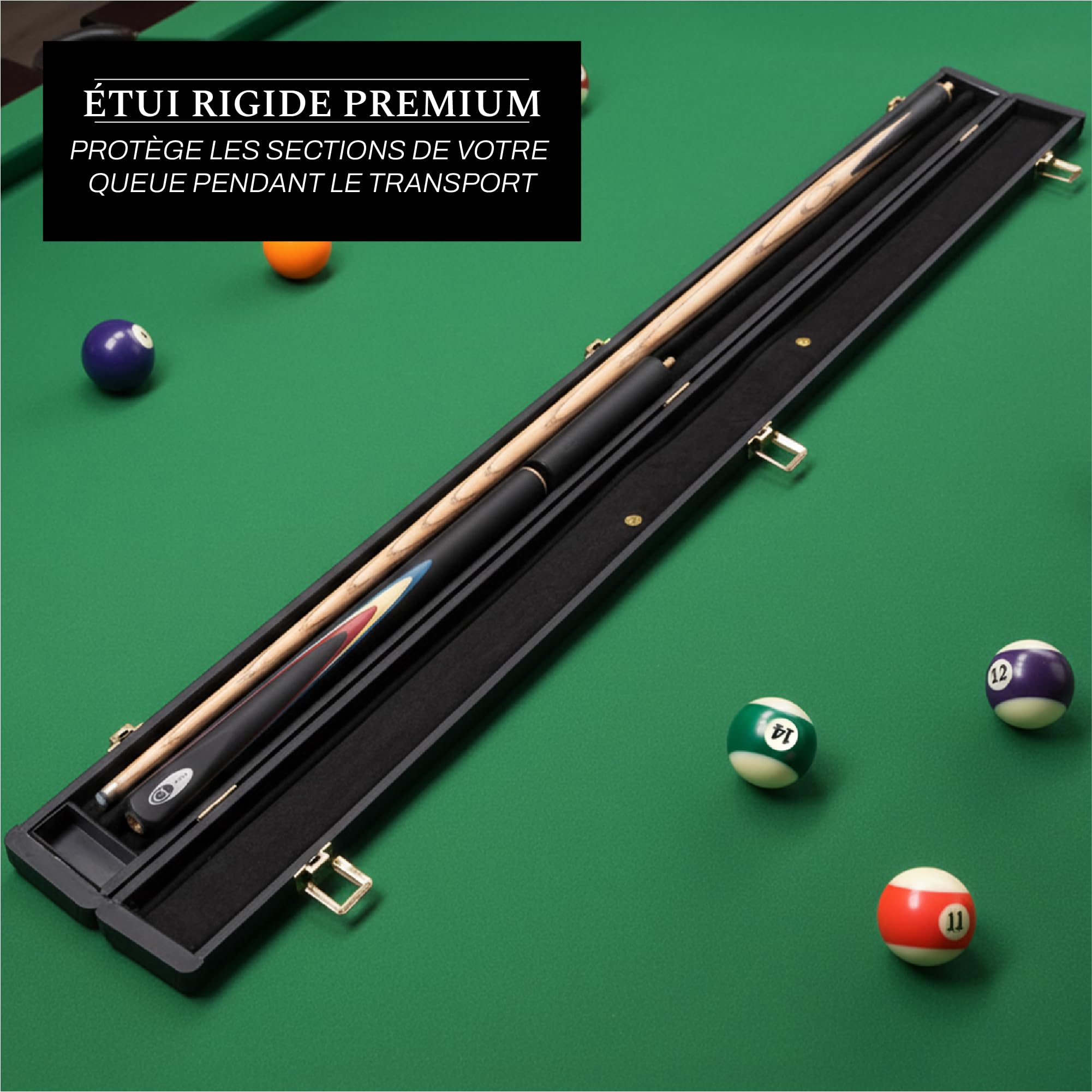 BCE Protégé Queue de Billard 3/4 Coupe Christophe Lambert avec étui Rigide