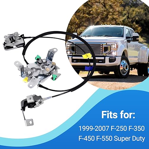 Miniatura 2 de Conjunto de cables de bloqueo de la puerta trasera del lado del conductor izquierdo compatible con F-250 F-350 F-450 F-550 Super Duty 1999-2007