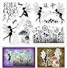 INFUNLY Fairy Clear Stamps for Card Making Flower Elves Silicone Stamps Plant Angel Rubber Stamp Wildflowers Butterfly Transparent Stamp for DIY Scrapbooking Photo Album Journal Crafting