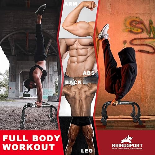 Miniatura 3 de Parallettes Bars Dip Calisthenics Push Up Bars Calisthenics Equipment 10.2 in High 300Kg661lbs Weight Capacity Strength Training Home Gym Workouts