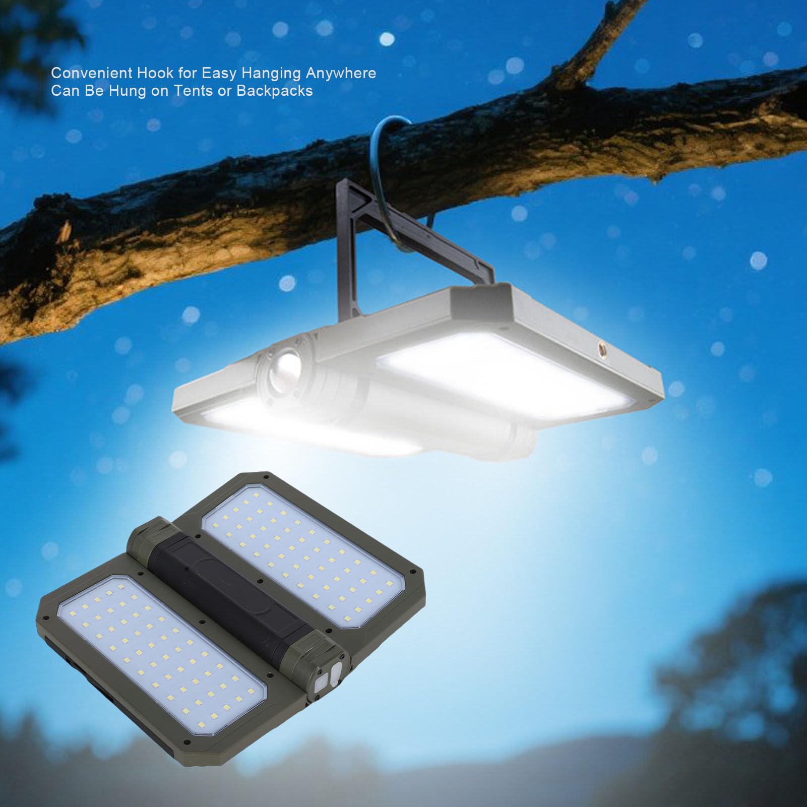 Adjustable Solar LED Camping Light Durable Foldable Lantern for Camping