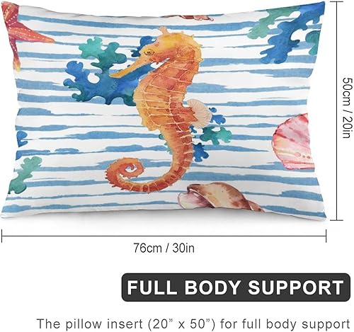 Miniatura 2 de Girls Boys Pillowcases Pillows Covers Cases Seashells Sea Themed Pillowcases 20x30 Ocean Animal Sea Horse Cojines Decorativos para Sala for