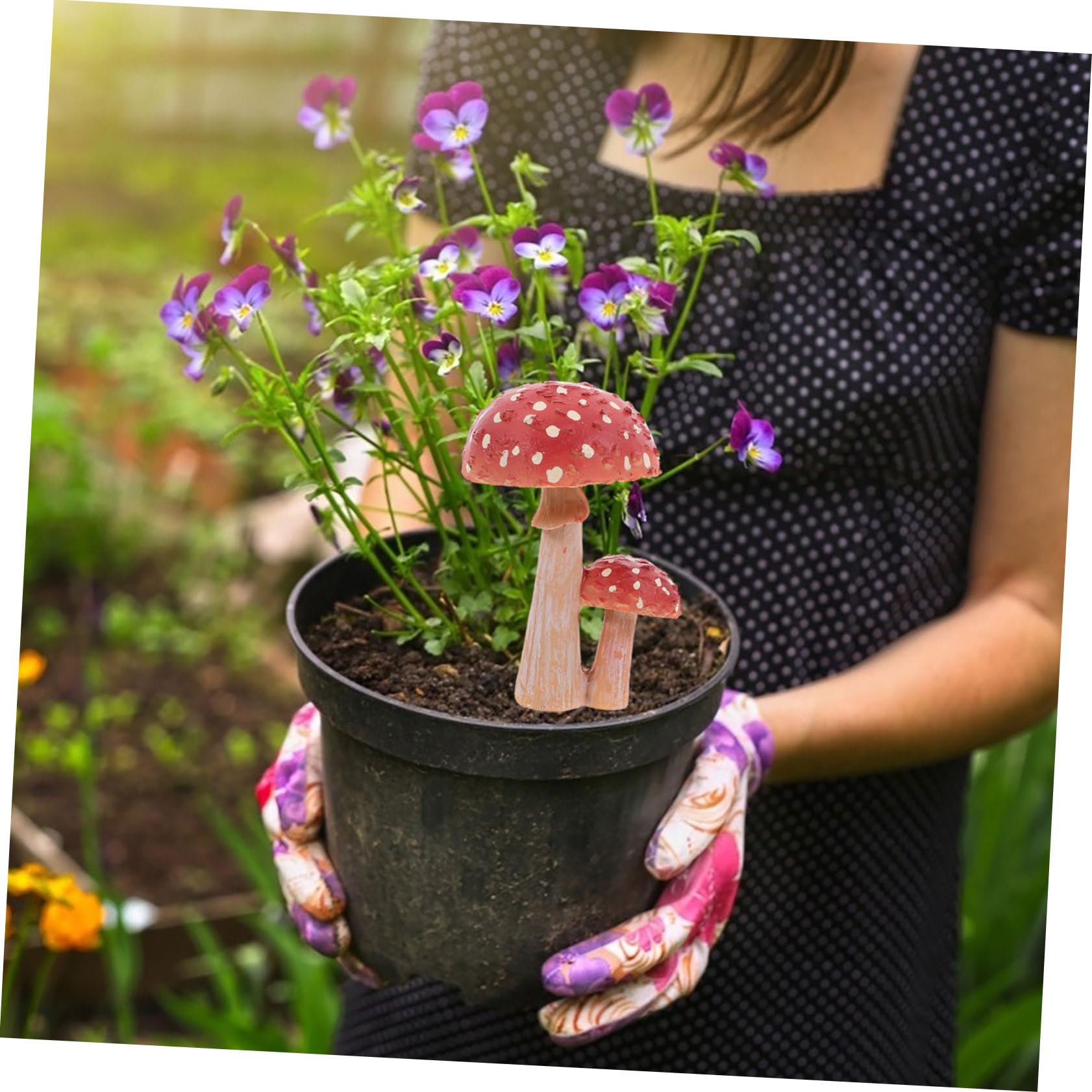 BESPORTBLE 5stücke Gartenpilz Figurine Niedliche Rote Pilzskulptur Für Garten Dekoration Bonsai Zubehör Festival Für Sammler Und Sicherem Und Haltbarem Resin