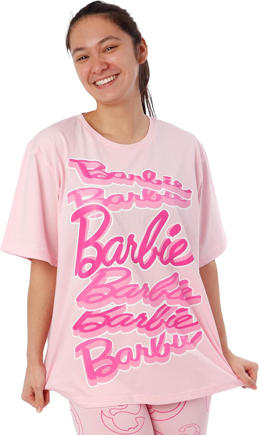 Barbie Pajamas For Women | Cotton Womens Pajama | Short Sleeve Ladies PJs | Sizes Small To XX-Large