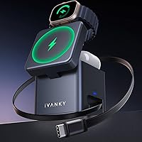 iVANKY per iPhone 16/15/14 Series Pro Max Caricatore, Wireless Station Cube 5 in 1