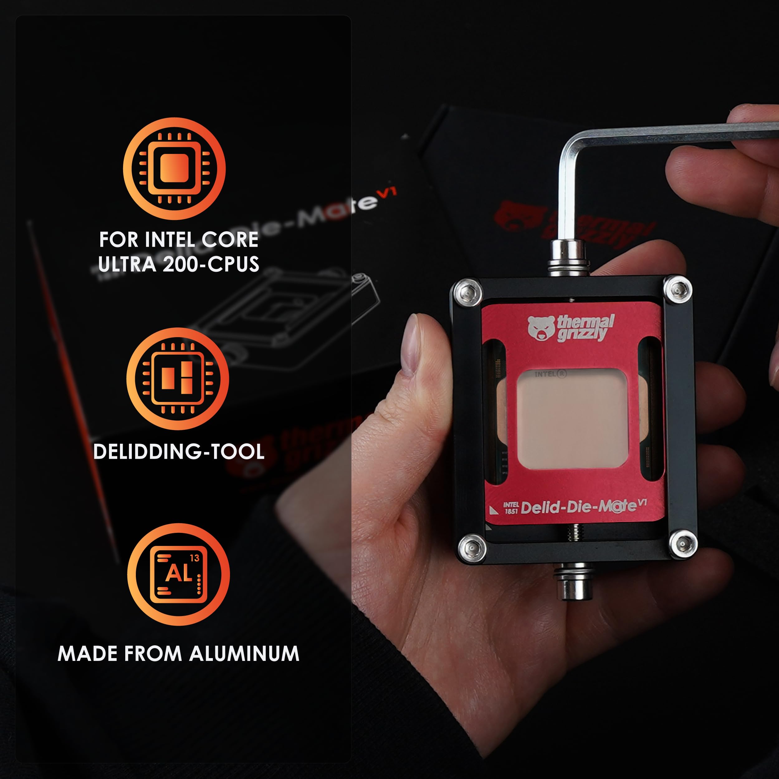 Thermal Grizzly Intel 1851 Delid-Die-Mate V1 – narzędzie premium do bezpiecznego i skutecznego usuwania rozpraszacza ciepła na procesorach Intel LGA 1851