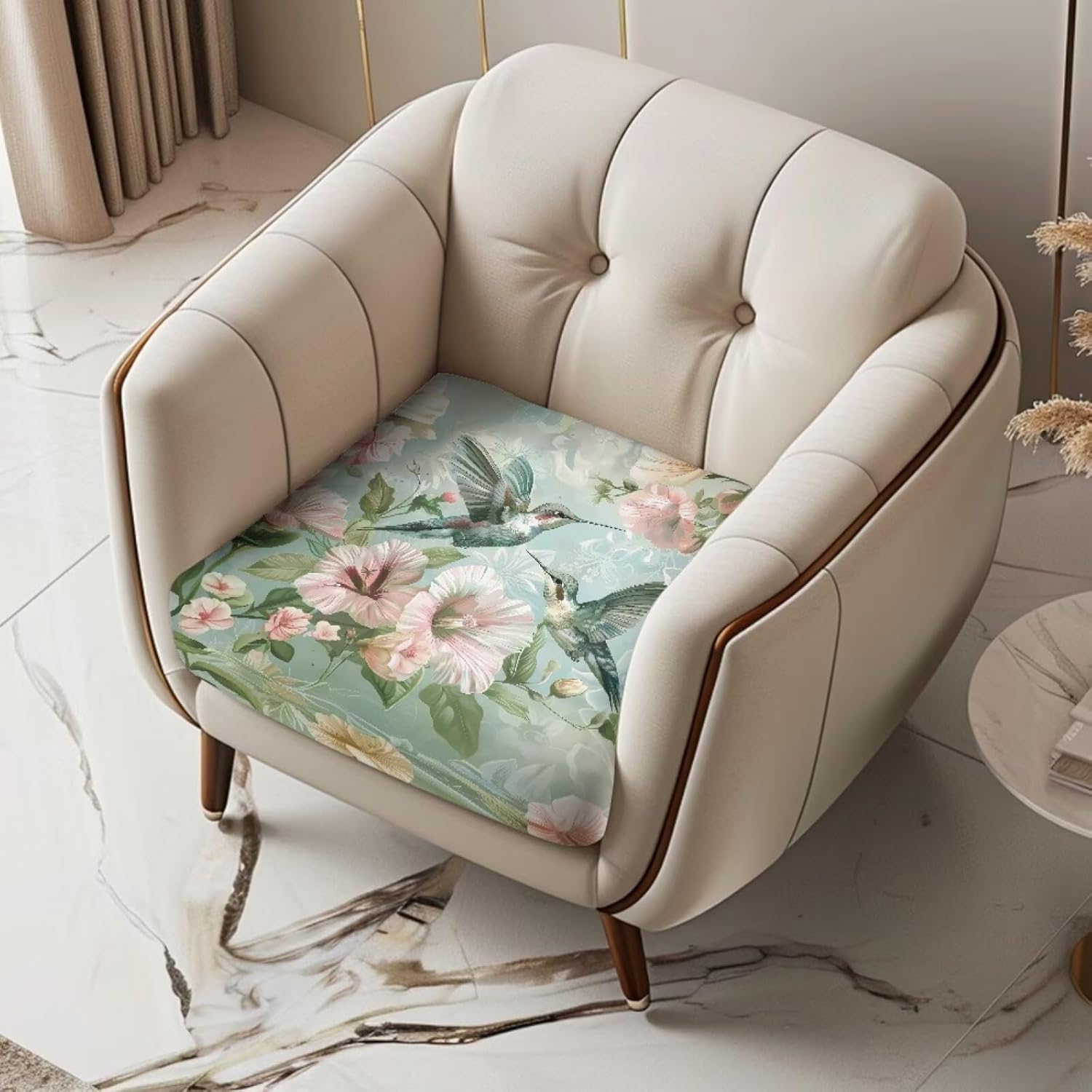 Hummingbird Flower Sofa Cushion Covers Stretch Non Slip Couch Cushion Cover Seat Covers Couch Furniture Protector for Living Room Sofa Chair Covers Washable Furniture Protector M