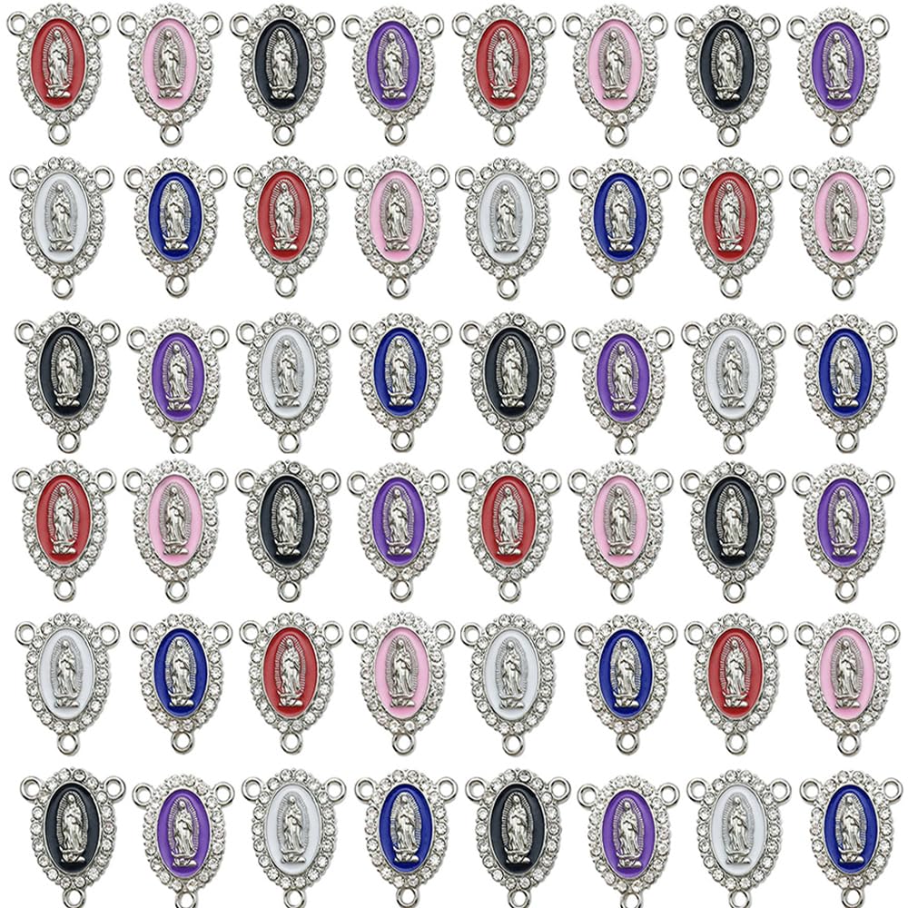 Youdiyla 48pcs Alloy Diamond Madonna Series Pendant Jewelry Making DIY Keychain Earrings Pendant Various Design Charms for Jewelry Making Bracelets Necklace (SN389)