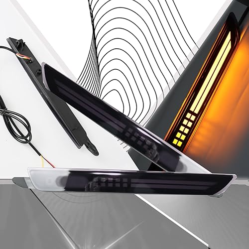 Miniatura 5 de Reflectores LED ahumados para parachoques trasero, luz trasera de freno antiniebla, lámparas de señal de giro secuencial, accesorios compatibles con