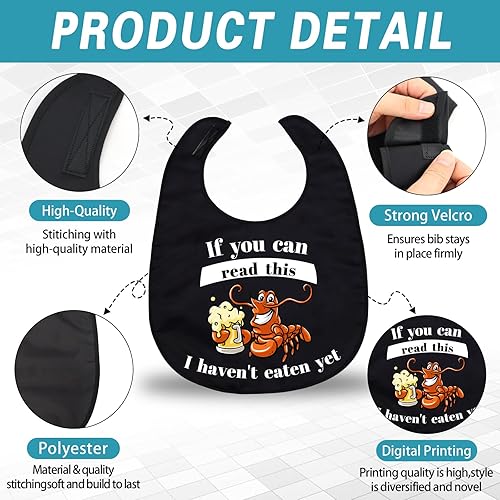 Miniatura 3 de Divertidos baberos para adultos para comer hombres, mujeres, ancianos, protectores de ropa, lavables, babero para adultos mayores