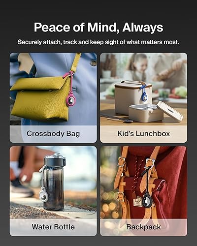 Vista 73 de Belkin - Soporte seguro con llavero para Apple AirTag, funda duradera y resistente a los arañazos con cara abierta y bordes elevados, protección