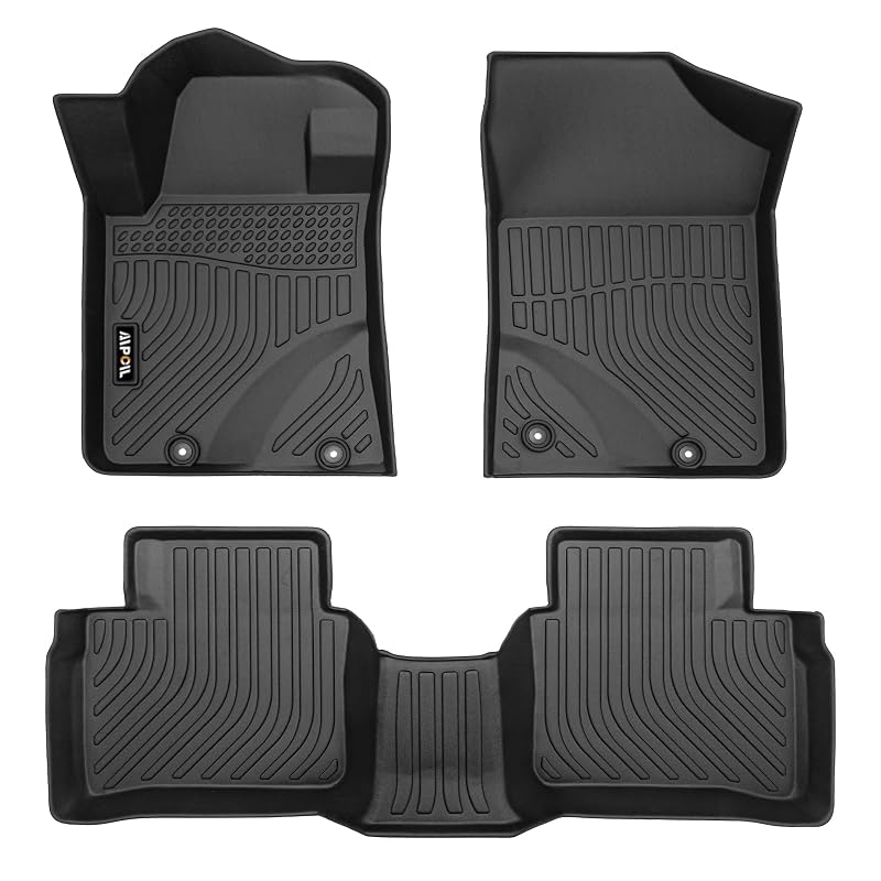 Tapetes automotivos sob medida AIPOIL para Nissan Altima 2014–2018 em TPE, pretos, dianteiros e traseiros