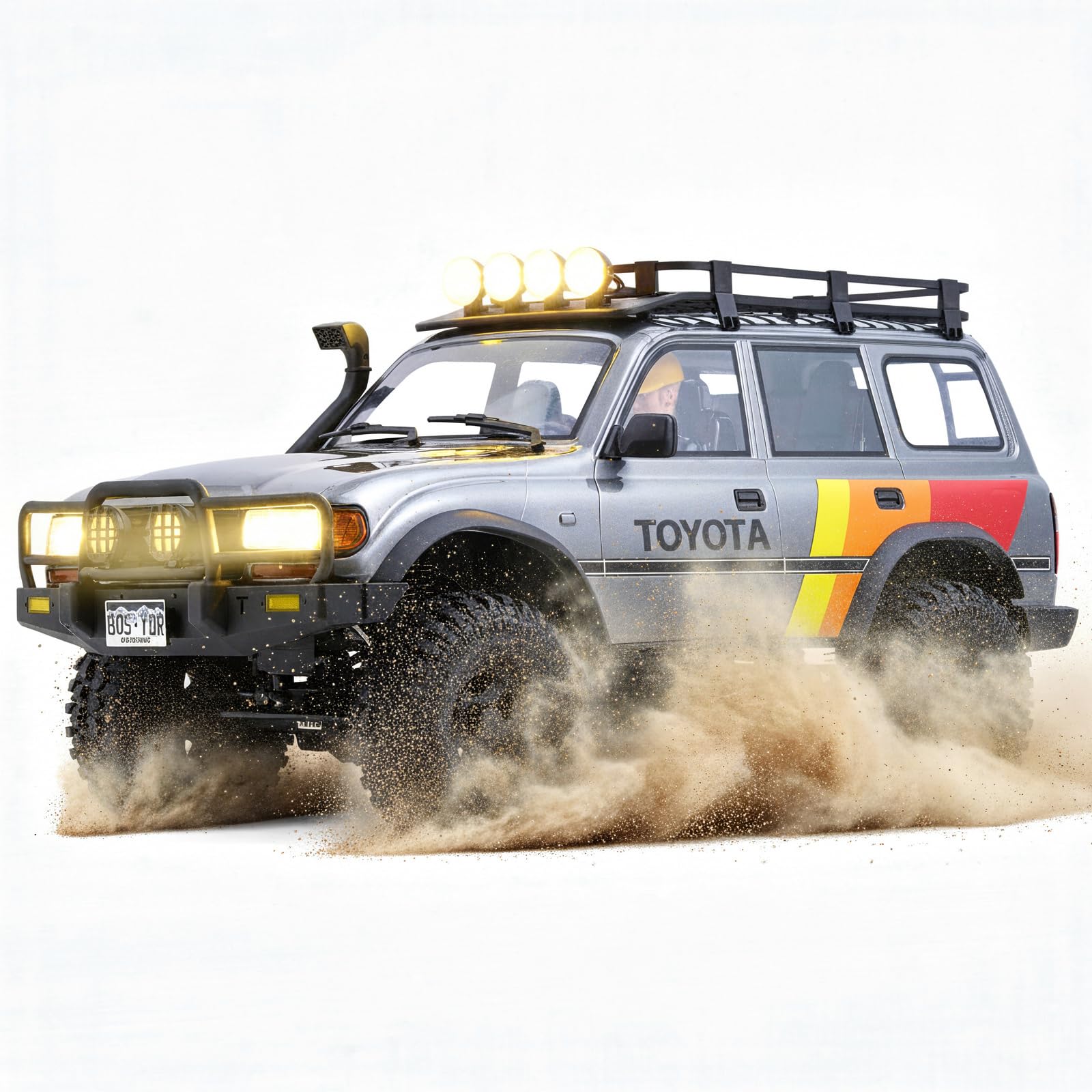 ホビーラジコン FMS 1:10 FCX10 TOYOTA LC80 LAND CRUISER 1:10 LC80 RC Crawler | RTR 4WD, Roof Rack, Lights | FMS Hobby