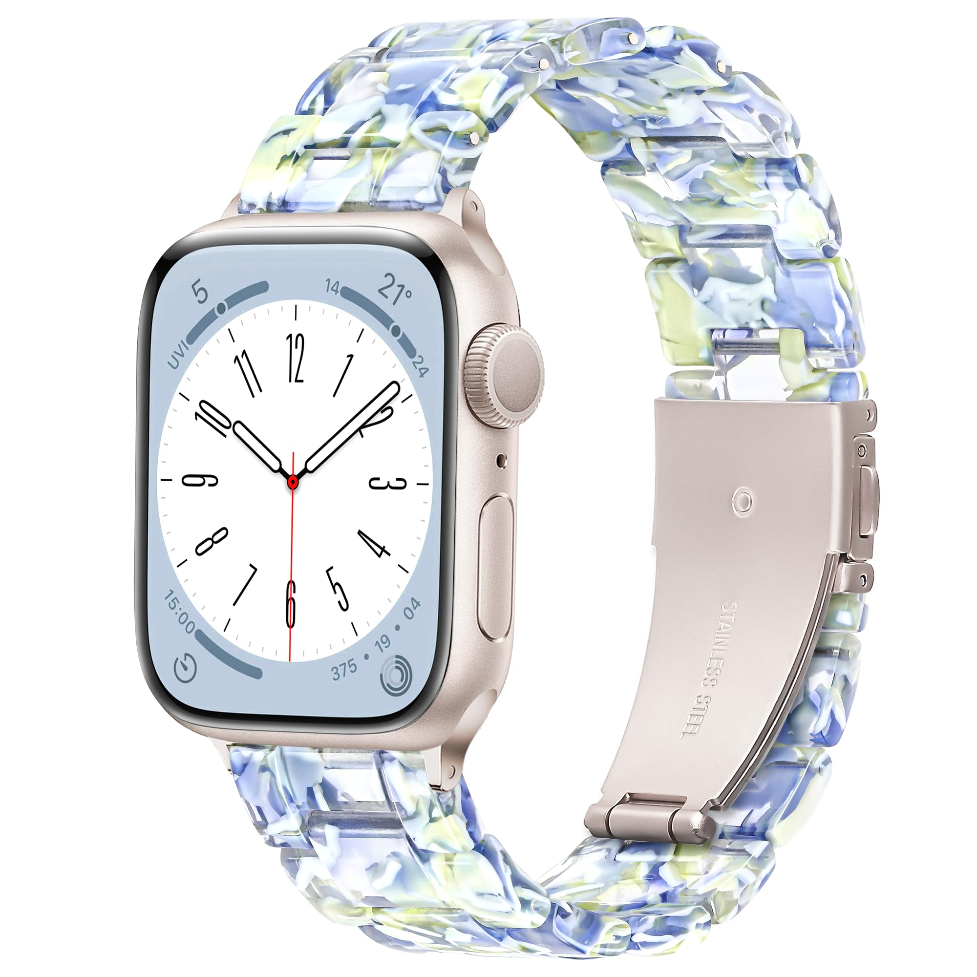 Lightweight Resin Band For Apple Watch Series 11 10 9 8 7 6 5 4 3 2 1 SE 3 2 Ultra 3 2, Fashion Adjustable Replacement Strap for iWatch Bands 38mm 40mm 41mm 42mm 44mm 45mm 46mm 49mm for Women Men