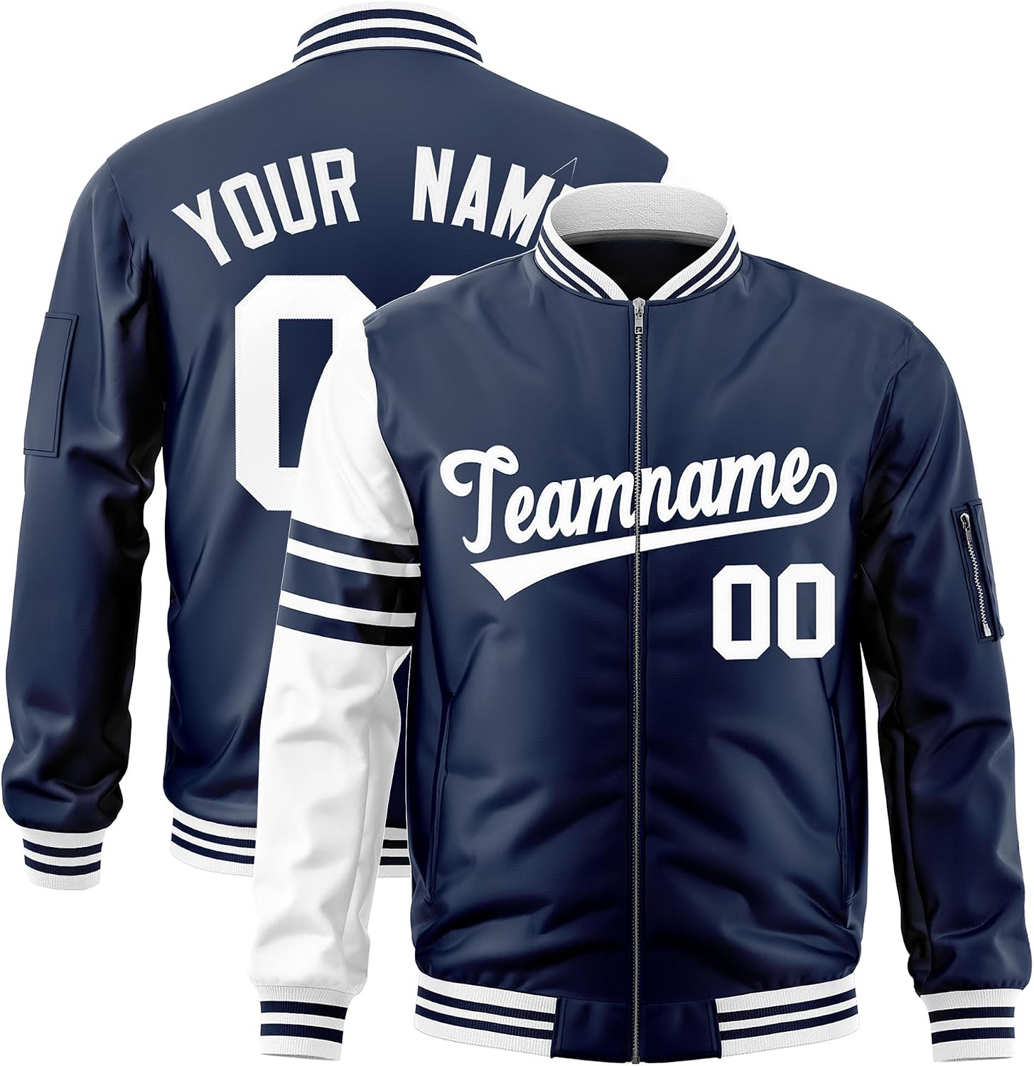 KXK Custom Varsity Jackets for Men Women Youth Personalized Full-Zip Letterman Windbreaker Jacket Stitched Text Logo