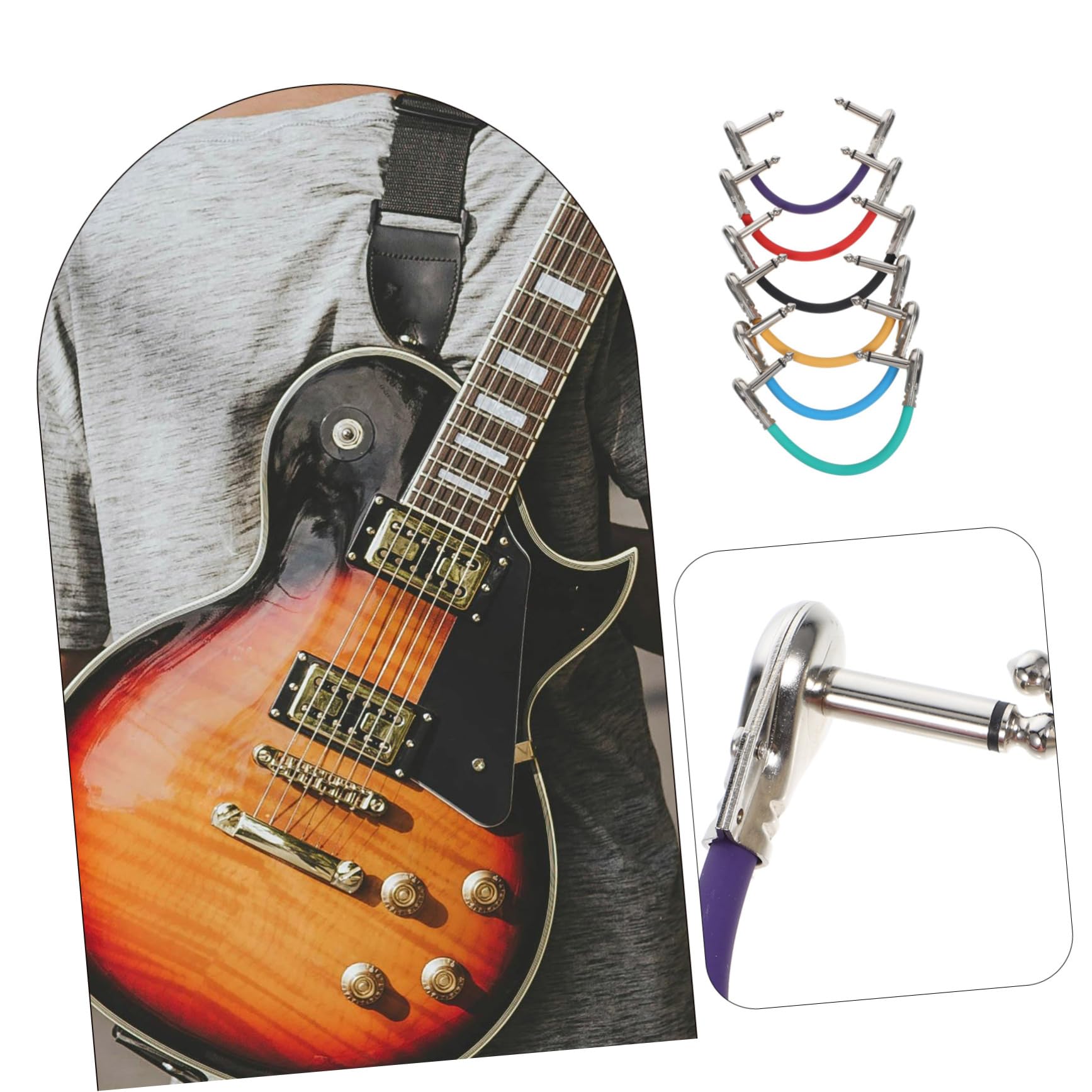 Cable de Conexión para Guitarra Eléctrica 15cm, 6 Unidades | Conector de Efectos 6, 35 Mono Macho a Macho, para Espacios Reducidos, Diseño Plug-and-play y Transmisión Óptima