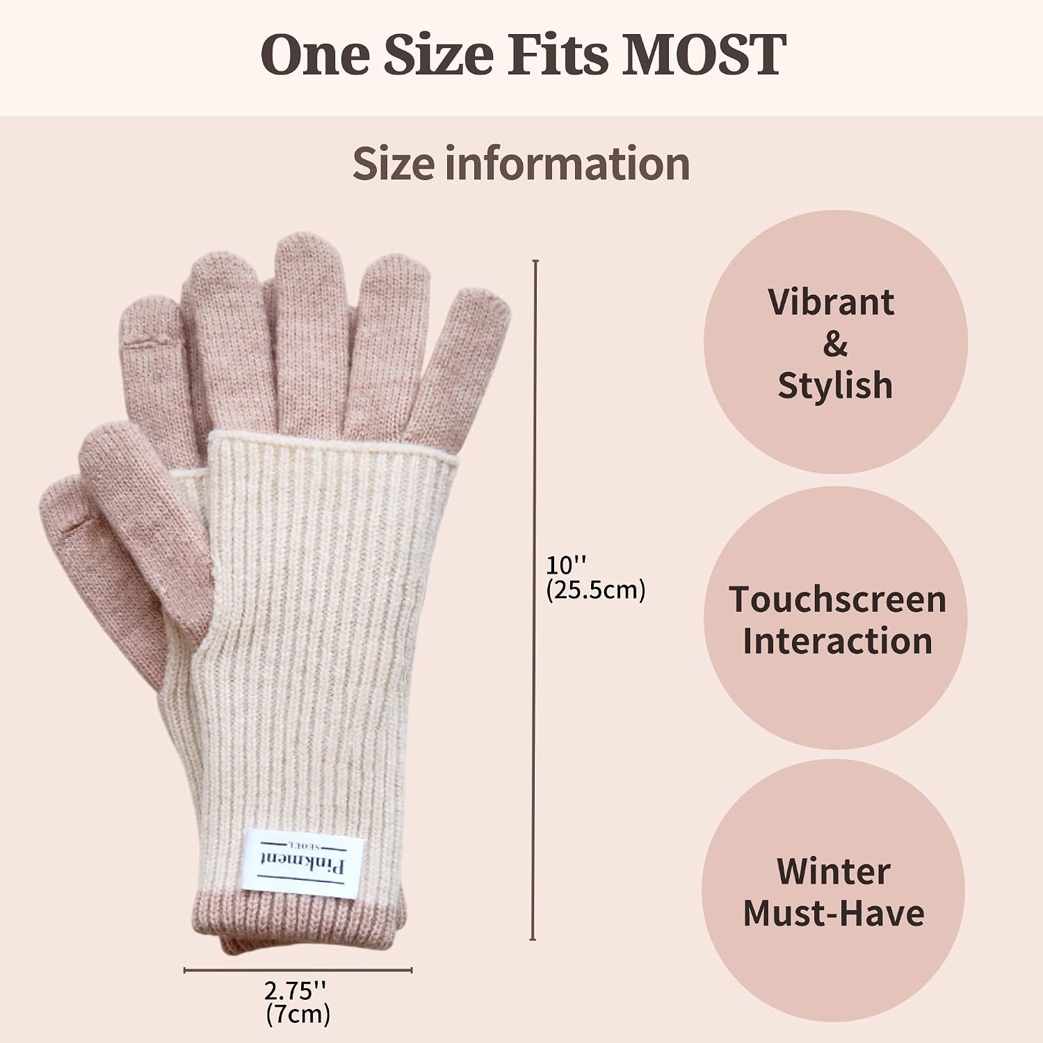Cozy-Fit Convertible Winter gloves for women - Touch screen, Knit lined, Cold Proof, Cozy & Fashionable thermal gloves