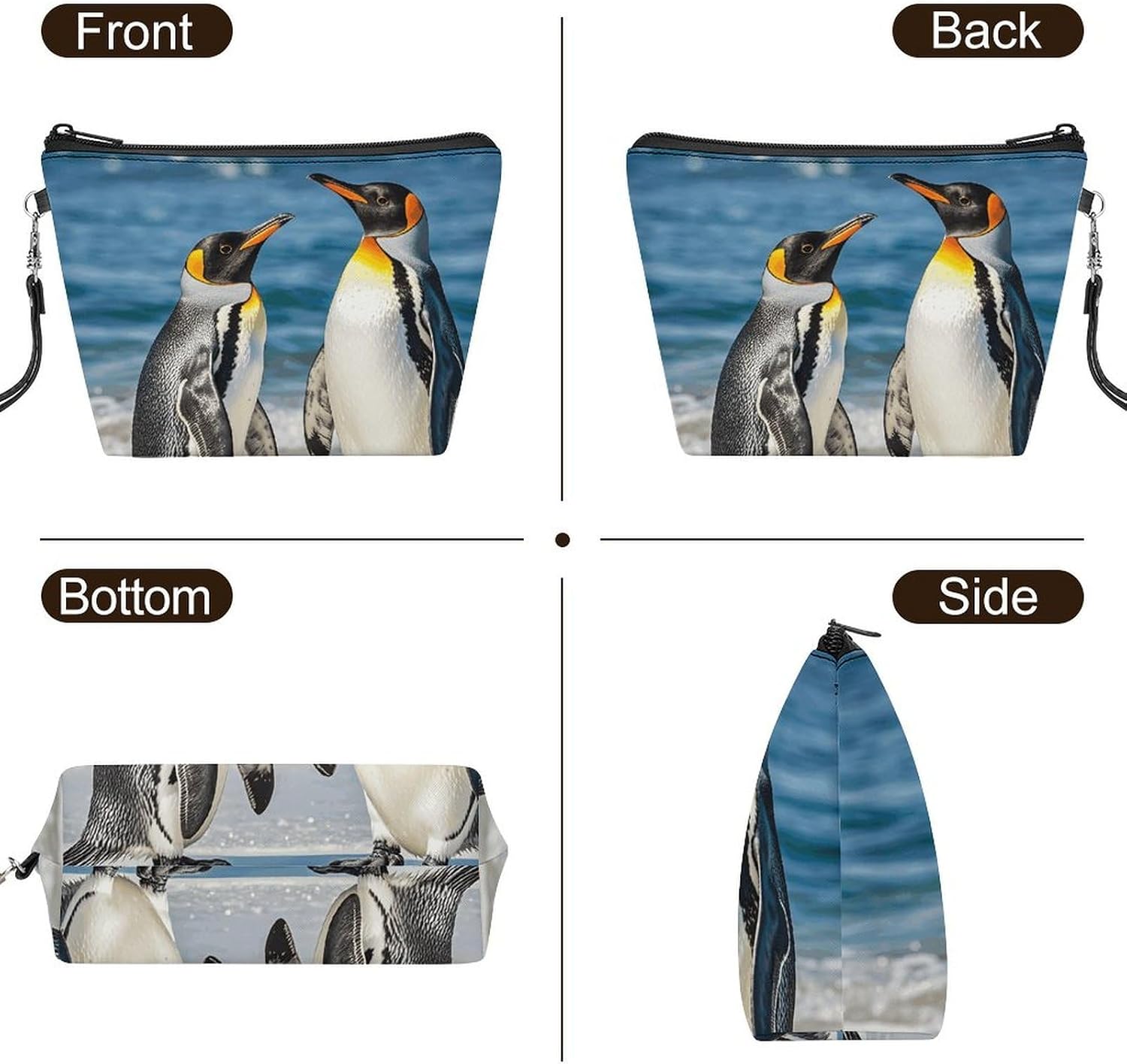Penguin And Sea Travel Makeup Bag Large Capacity Toiletry Bag image 3